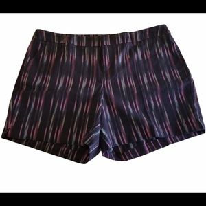 Merona Navy Purple Print Striped Cotton Chino Shorts Size 14